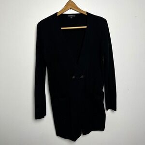 J.Crew Mercantile Womens Black 100% Cotton Double Breasted Cardigan Sweater S